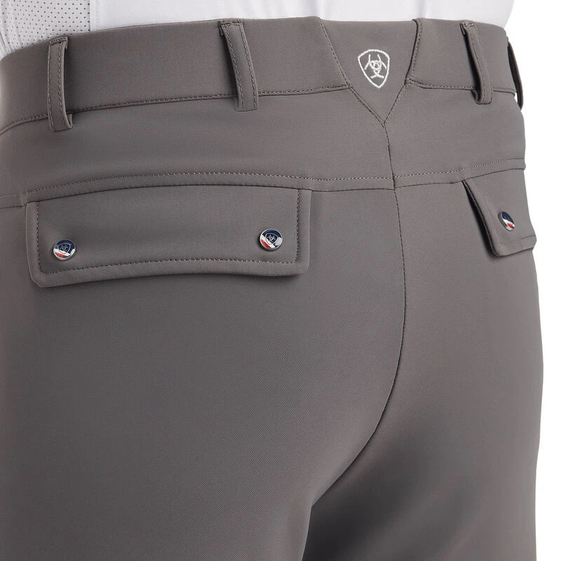 Ariat Tri Factor Heren Knie Grip Rijbroek Plum Grey - Afbeelding 4